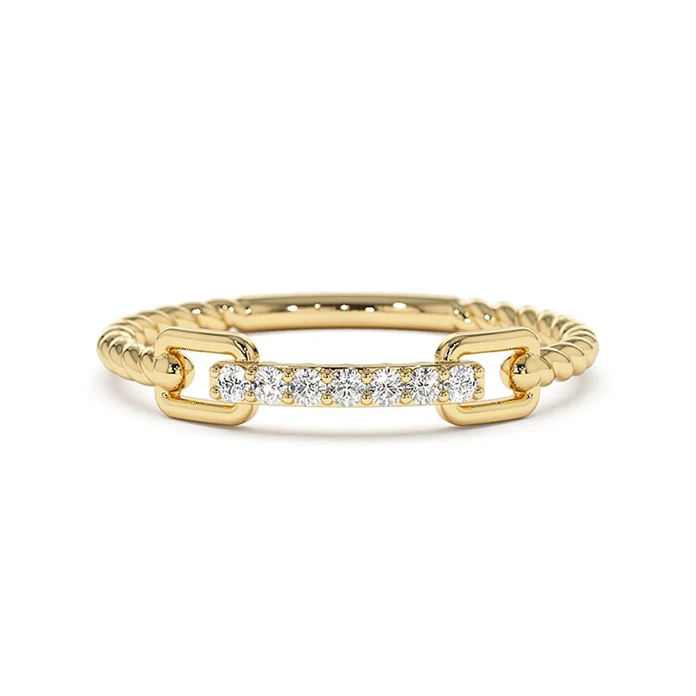 Micro Pavé Diamonds Rope Stacking Ring sold by MSBLUE Jewelry