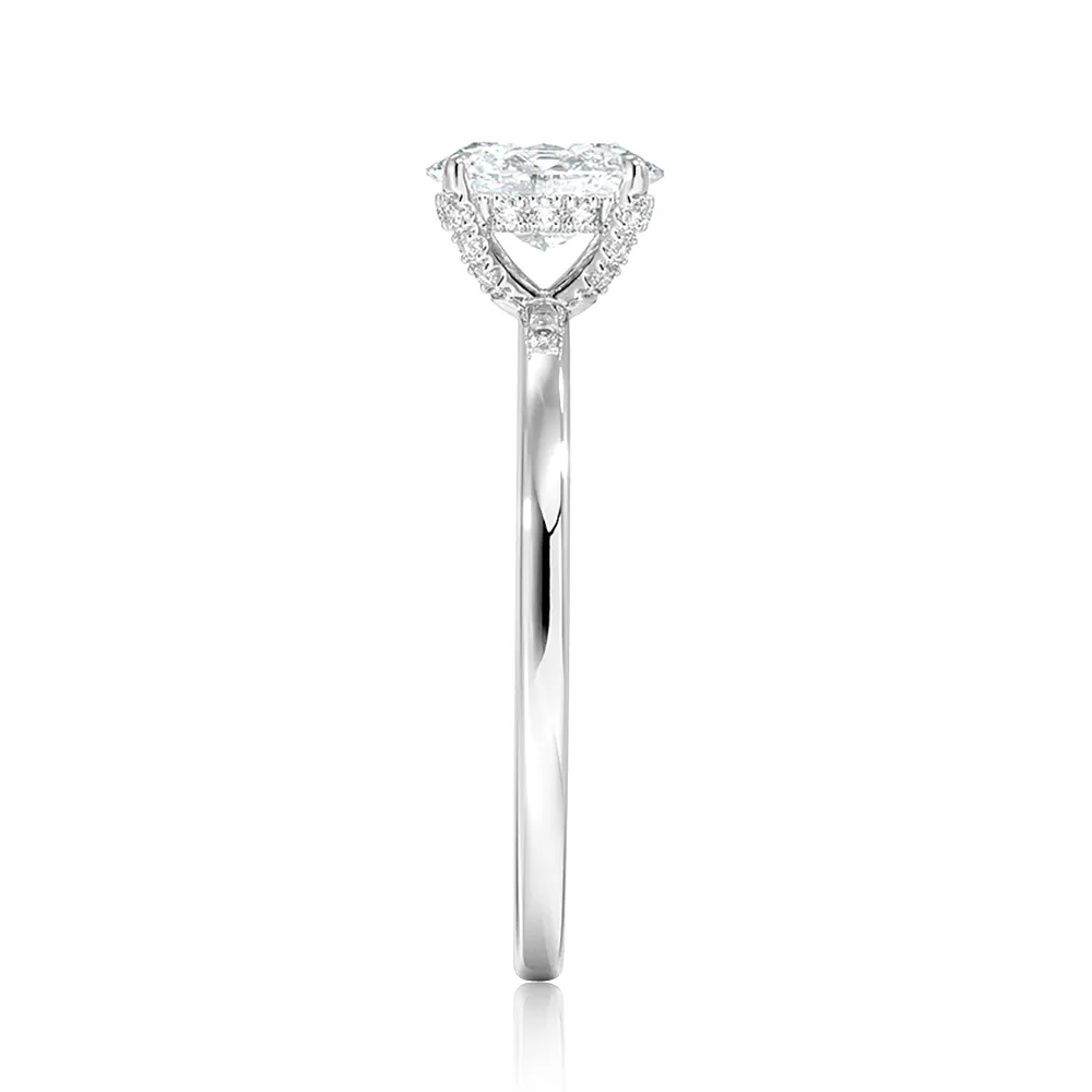 Solitaire Pear Cut Engagement Ring With Hidden Halo sold by MSBLUE Jewelry product image thumbnail 5