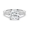 Vintage Round Cut Moissanite Engagement Ring With Graduated Band sold by MSBLUE Jewelry