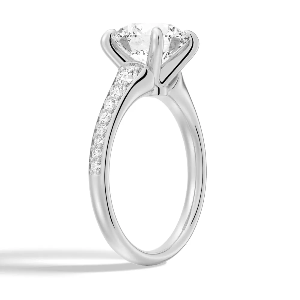 Vintage Round Cut Moissanite Engagement Ring With Graduated Band sold by MSBLUE Jewelry product image thumbnail 4