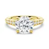 Vintage Round Cut Moissanite Engagement Ring With Graduated Band sold by MSBLUE Jewelry