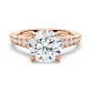 Vintage Round Cut Moissanite Engagement Ring With Graduated Band sold by MSBLUE Jewelry