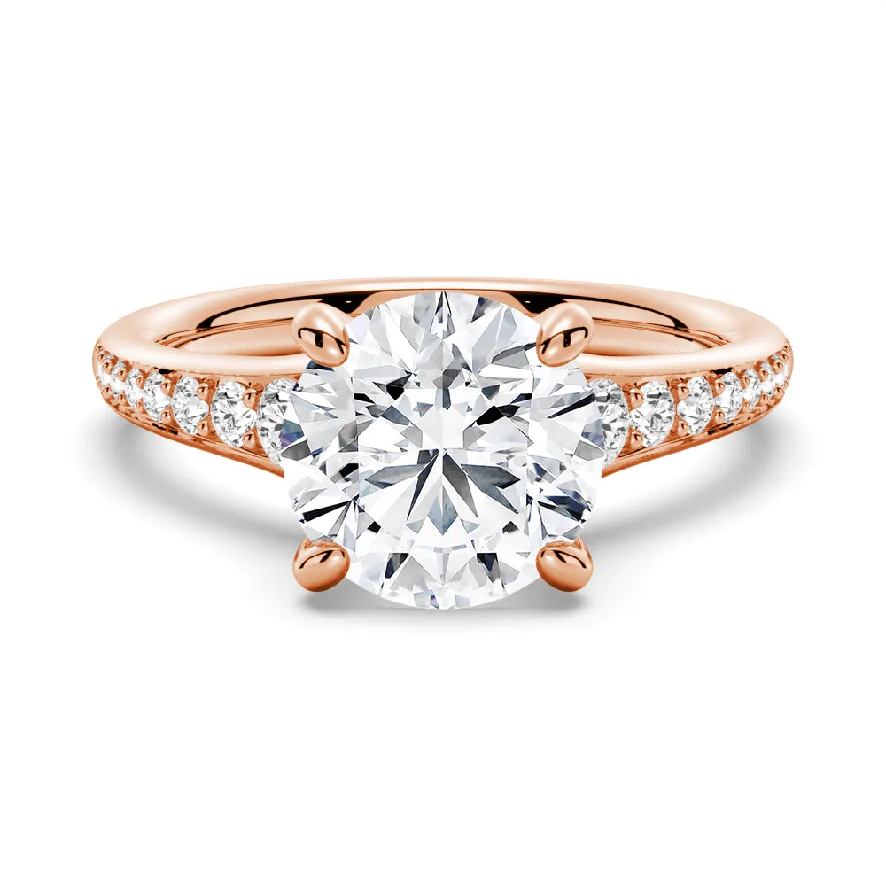 Vintage Round Cut Moissanite Engagement Ring With Graduated Band sold by MSBLUE Jewelry product image thumbnail 3