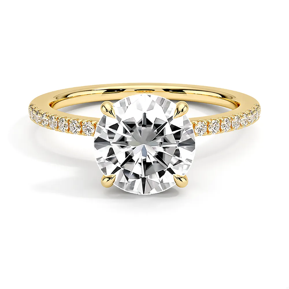 Round Cut Engagement Ring With Pavé Hidden Halo sold by MSBLUE Jewelry product image thumbnail 2