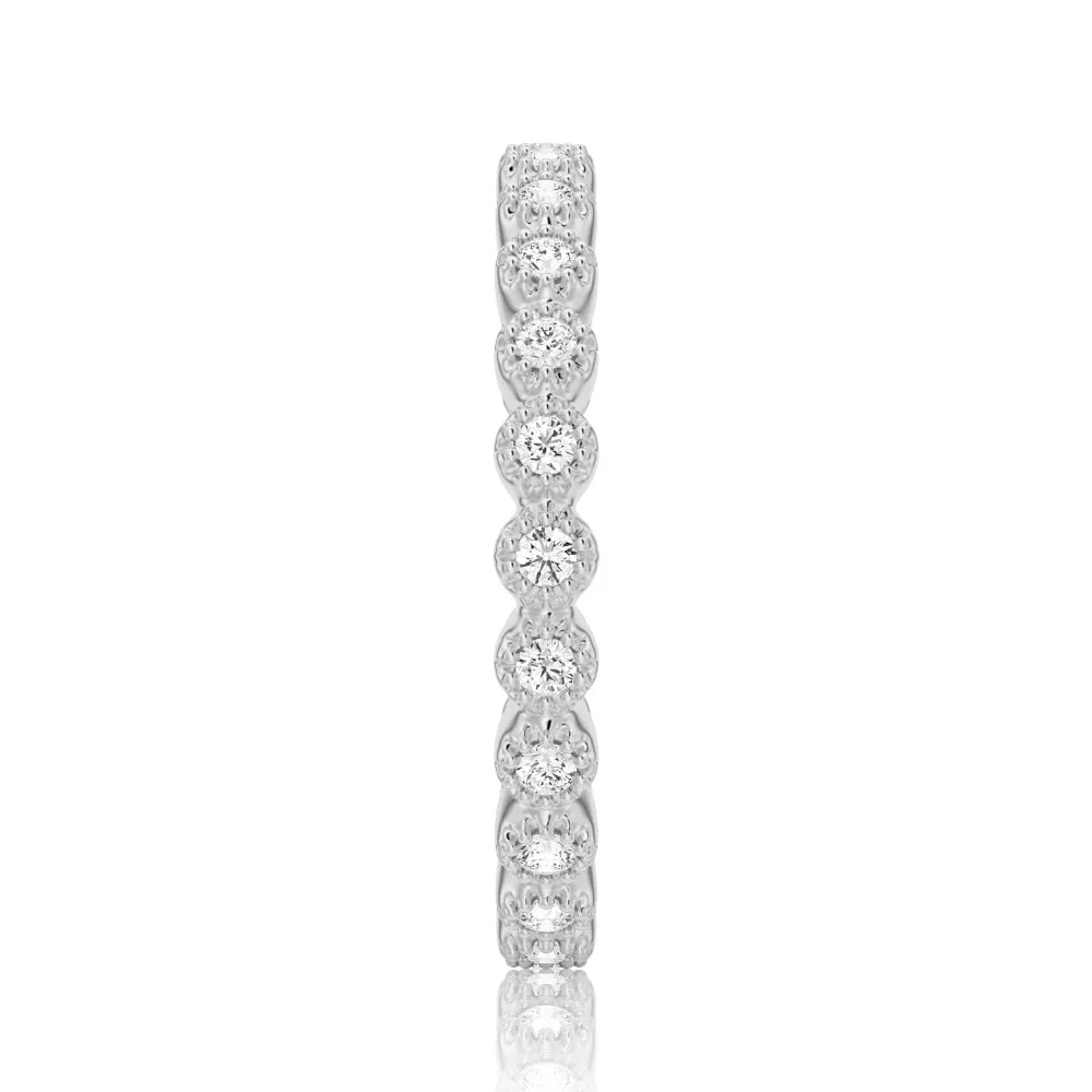 Bezel Set Moissanite Eternity Ring sold by MSBLUE Jewelry product image thumbnail 5