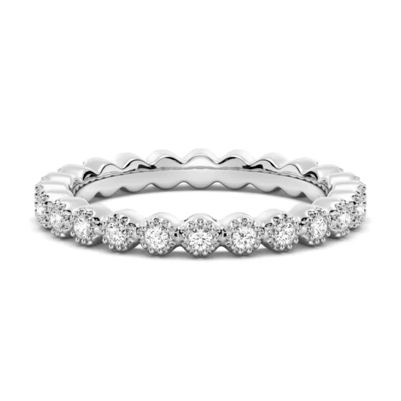 Bezel Set Moissanite Eternity Ring sold by MSBLUE Jewelry