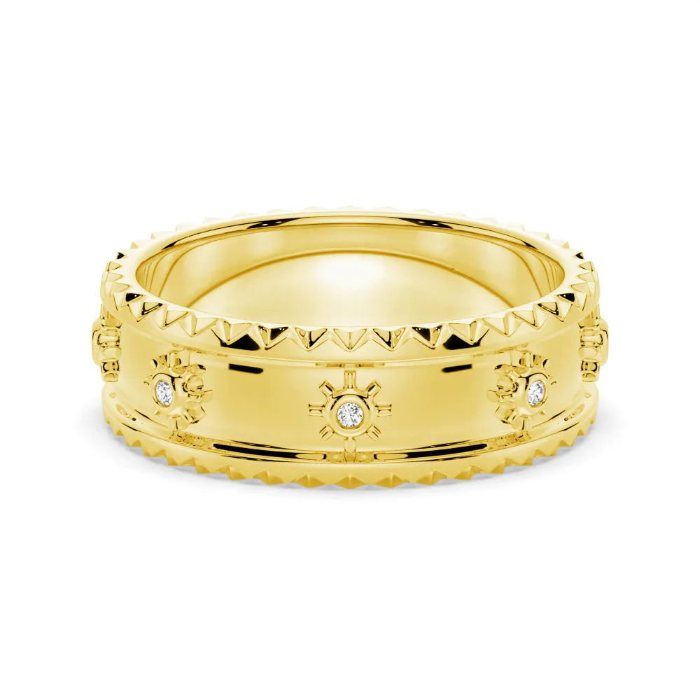 Modern Sunshine Round Cut Moissanite Fashion Ring sold by MSBLUE Jewelry