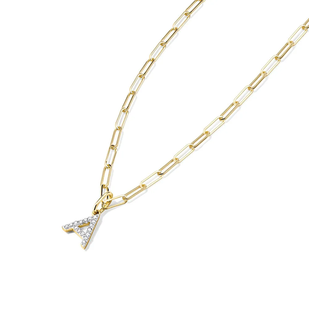 Pavé Lab Grown Diamond Initial Charm sold by MSBLUE Jewelry product image thumbnail 3