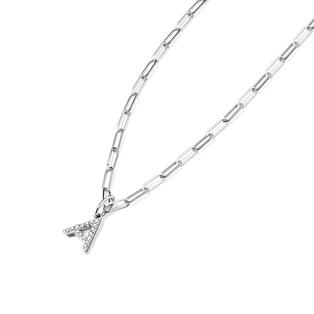 Pavé Lab Grown Diamond Initial Charm sold by MSBLUE Jewelry product image thumbnail 4