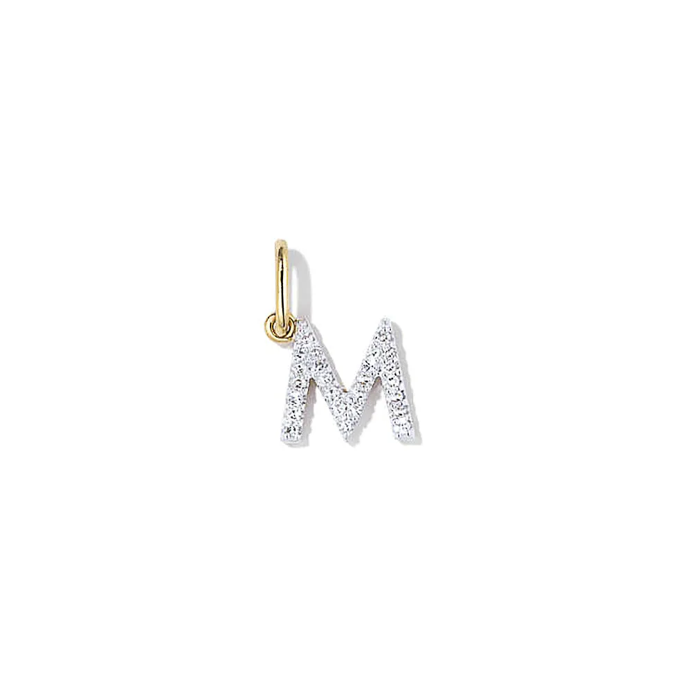 Pavé Lab Grown Diamond Initial Charm sold by MSBLUE Jewelry