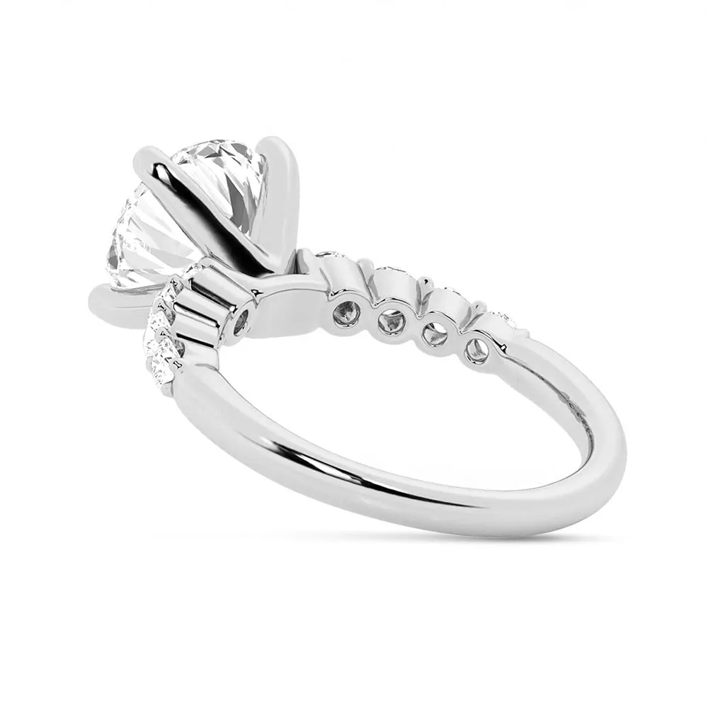 Classic Shared Prong Round Cut Moissanite Engagement Ring sold by MSBLUE Jewelry product image thumbnail 5