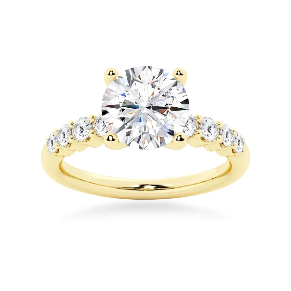 Classic Shared Prong Round Cut Moissanite Engagement Ring sold by MSBLUE Jewelry product image thumbnail 2