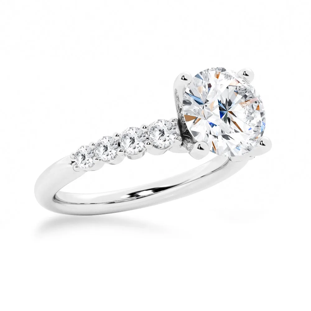 Classic Shared Prong Round Cut Moissanite Engagement Ring sold by MSBLUE Jewelry product image thumbnail 4