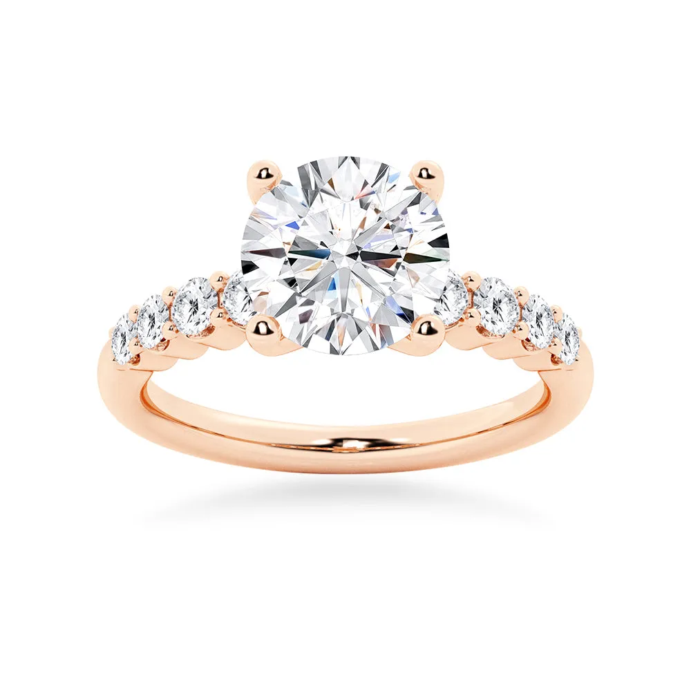 Classic Shared Prong Round Cut Moissanite Engagement Ring sold by MSBLUE Jewelry product image thumbnail 3