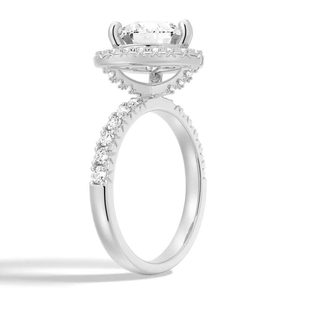 Brilliant Heart Moissanite Halo Engagement Ring sold by MSBLUE Jewelry product image thumbnail 4