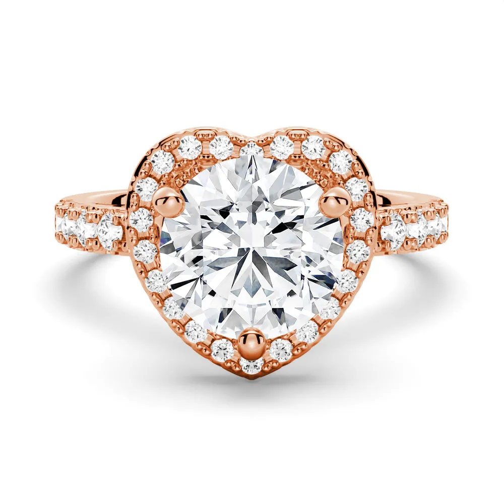 Brilliant Heart Moissanite Halo Engagement Ring sold by MSBLUE Jewelry product image thumbnail 3