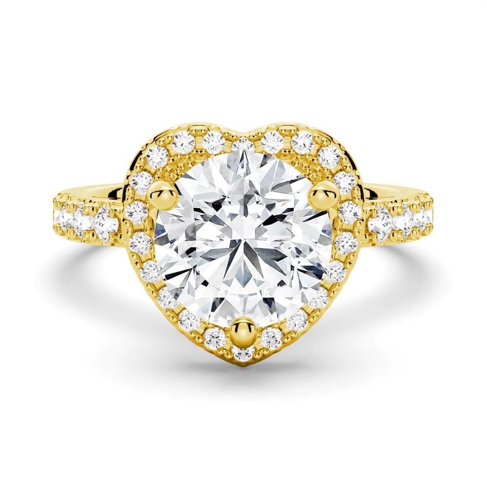 Brilliant Heart Moissanite Halo Engagement Ring sold by MSBLUE Jewelry product image thumbnail 2
