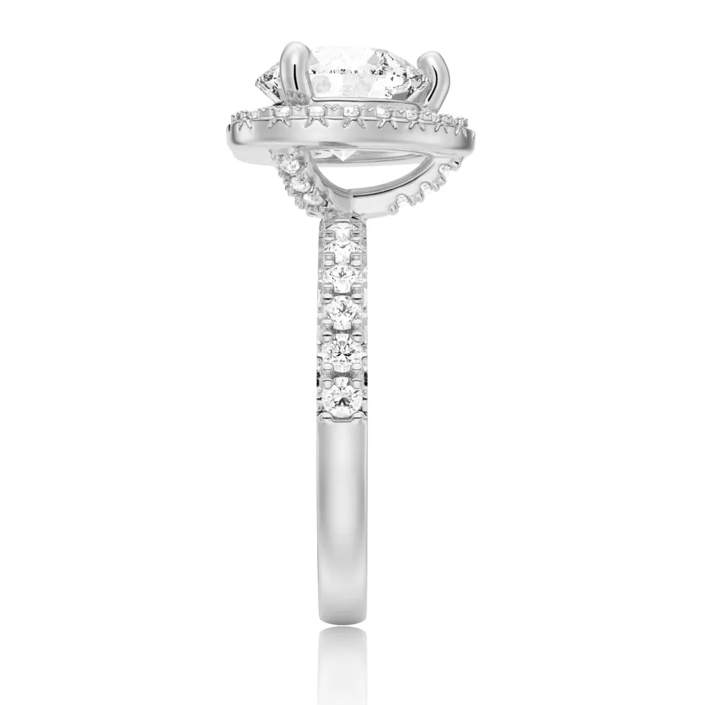 Brilliant Heart Moissanite Halo Engagement Ring sold by MSBLUE Jewelry product image thumbnail 5