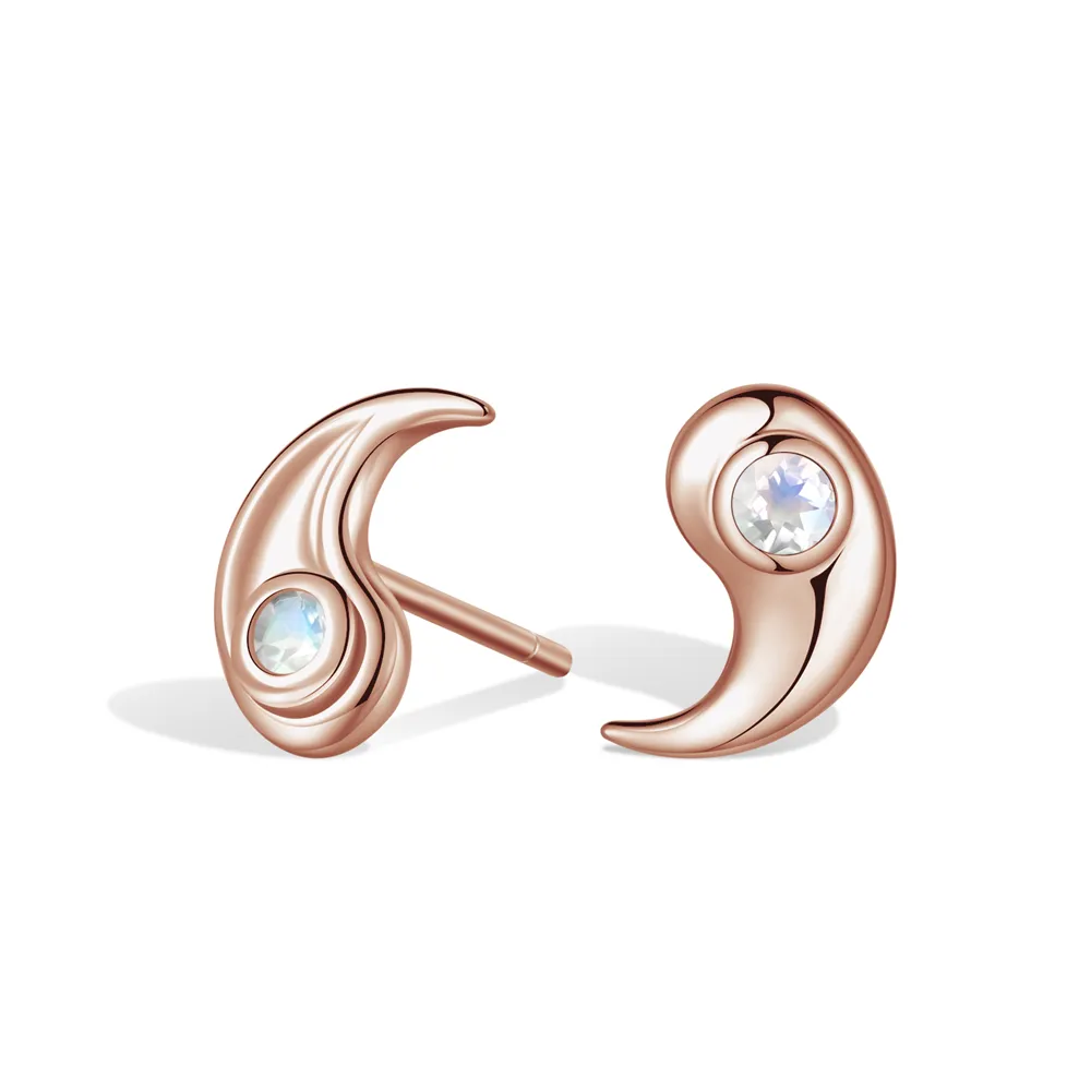 Moonstone Yin Yang Stud Earrings sold by MSBLUE Jewelry product image thumbnail 2
