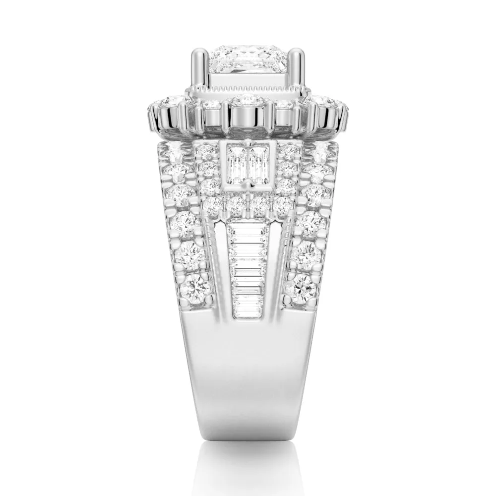 Multi Stone Princess Cut Moissanite Vintage Engagement Ring sold by MSBLUE Jewelry product image thumbnail 5