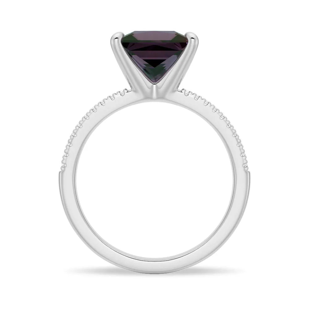 3 CT. Princess Cut Alexandrite Engagement Ring With Split Band sold by MSBLUE Jewelry product image thumbnail 4