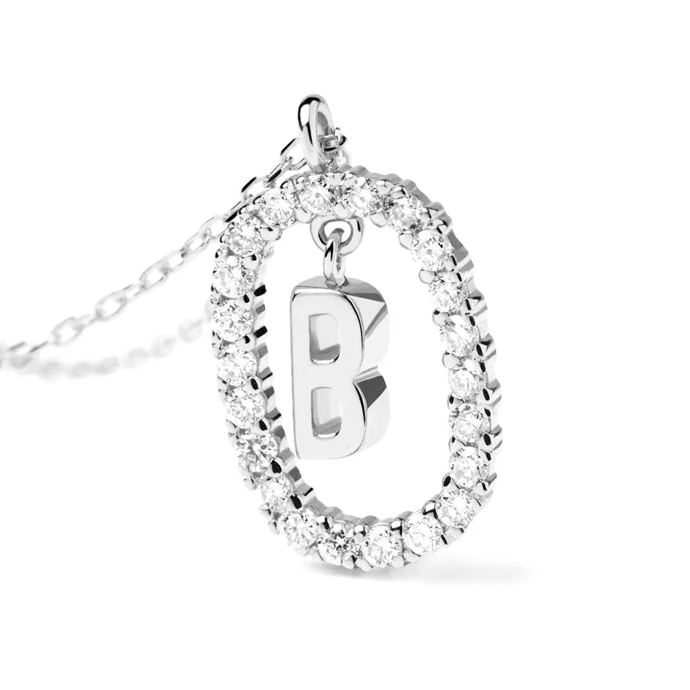 Moissanite Letter B Dangle Pendant Necklace sold by MSBLUE Jewelry product image thumbnail 3