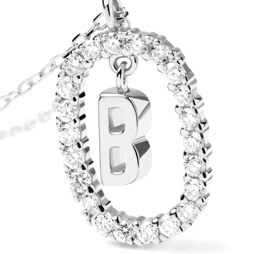 Moissanite Letter B Dangle Pendant Necklace sold by MSBLUE Jewelry product image thumbnail 4