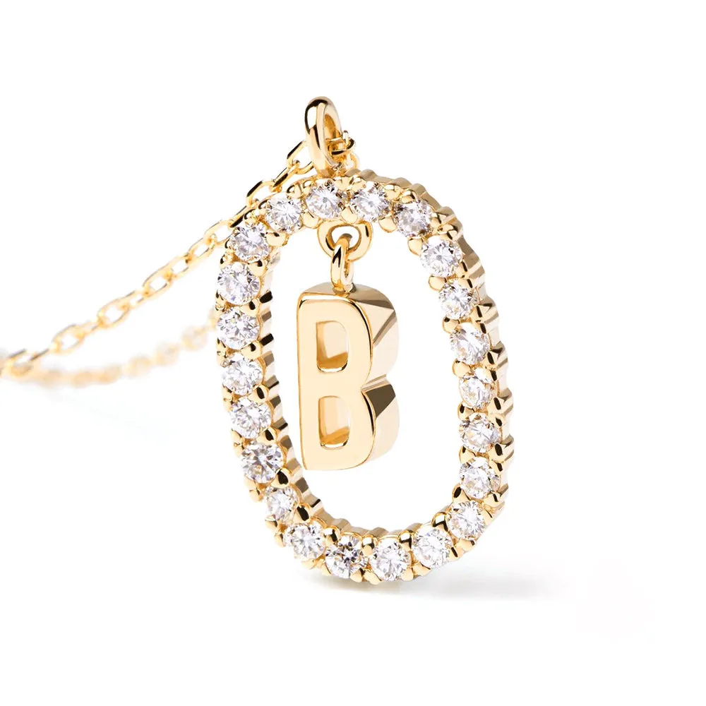 Moissanite Letter B Dangle Pendant Necklace sold by MSBLUE Jewelry product image thumbnail 5