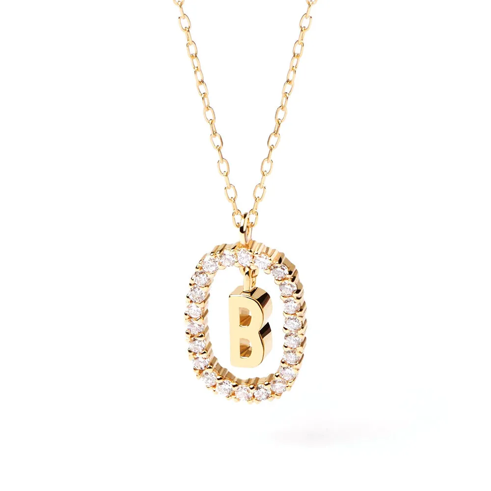 Moissanite Letter B Dangle Pendant Necklace sold by MSBLUE Jewelry product image thumbnail 2