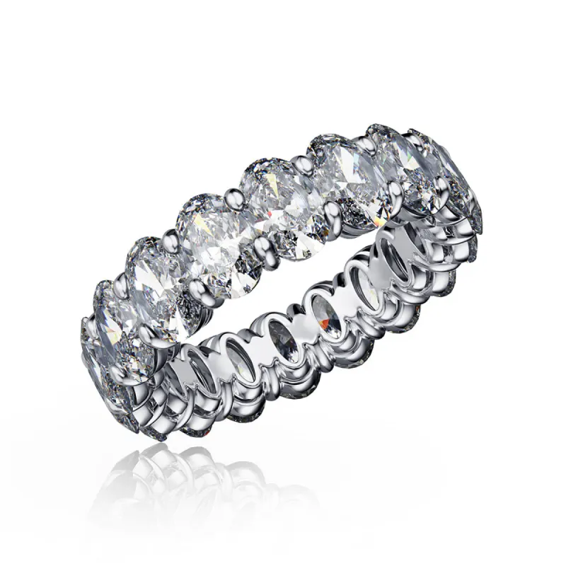 Oval White Sapphire Eternity Wedding Band sold by MSBLUE Jewelry