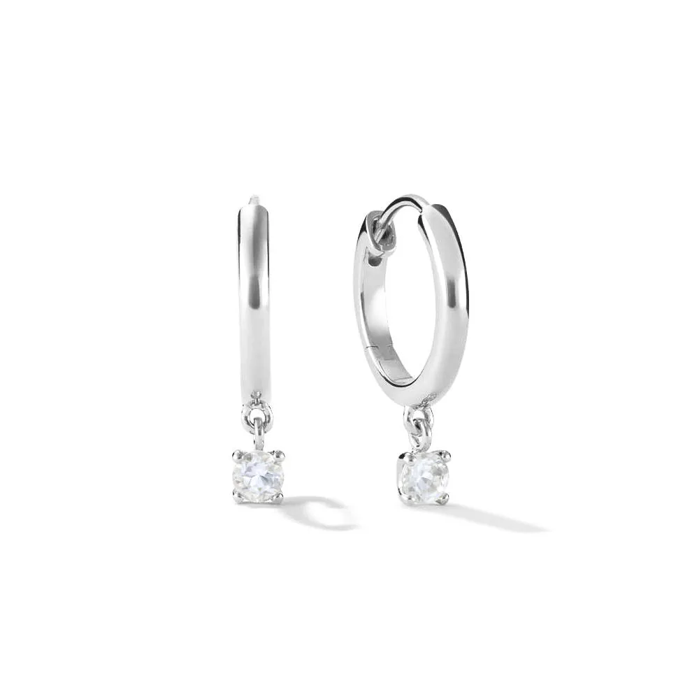 Round Moissanite Hoop Earrings sold by MSBLUE Jewelry product image thumbnail 2