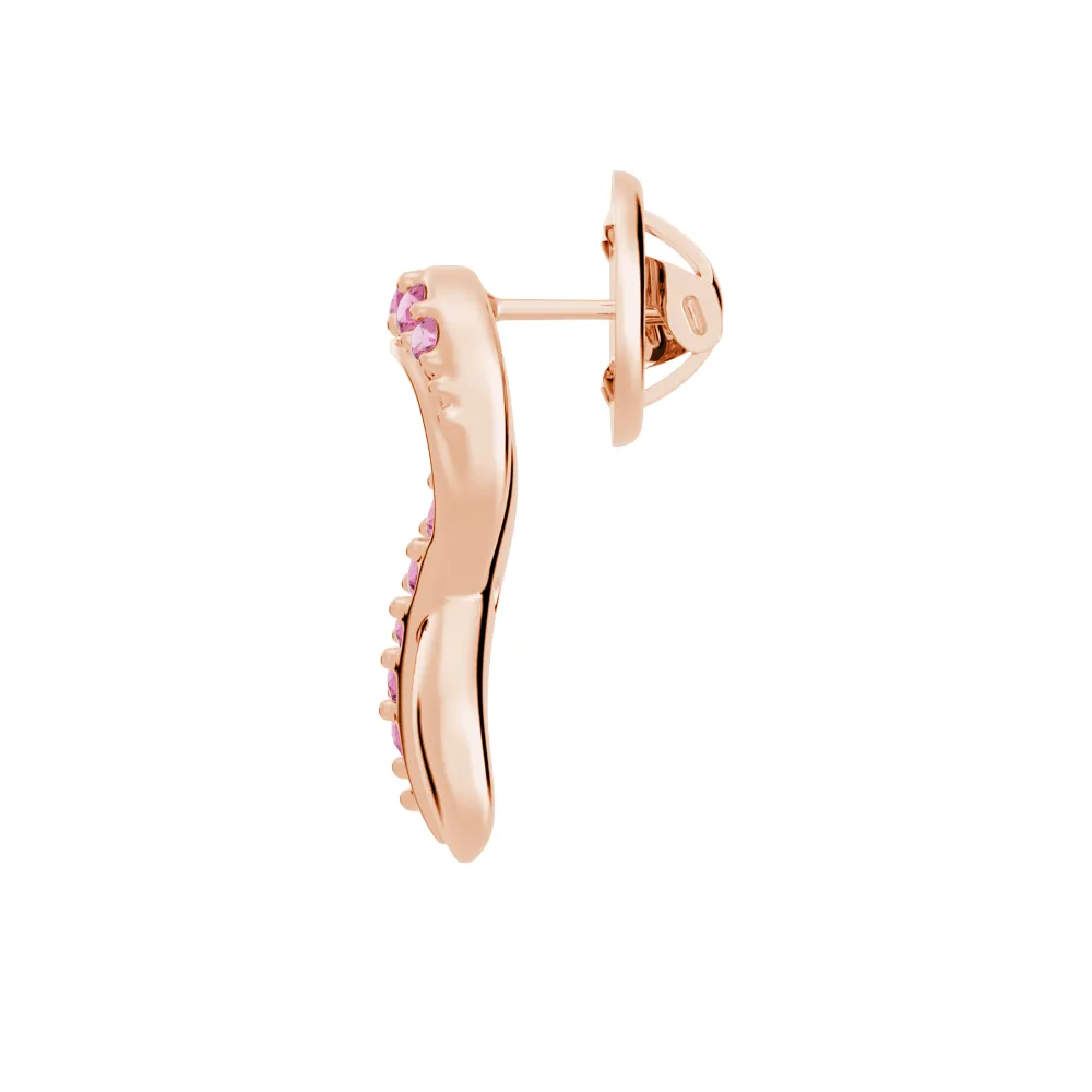 "Faith Over Fear" Ribbon Brooch Pin In Rose Gold With Pavé Pink Sapphires sold by MSBLUE Jewelry product image thumbnail 3