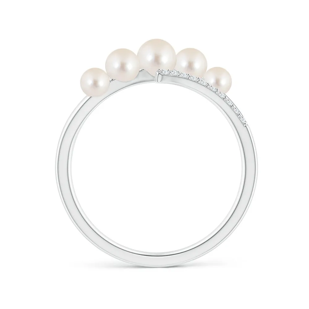 Graduated Five Freshwater Cultured Pearls Ring sold by MSBLUE Jewelry product image thumbnail 5