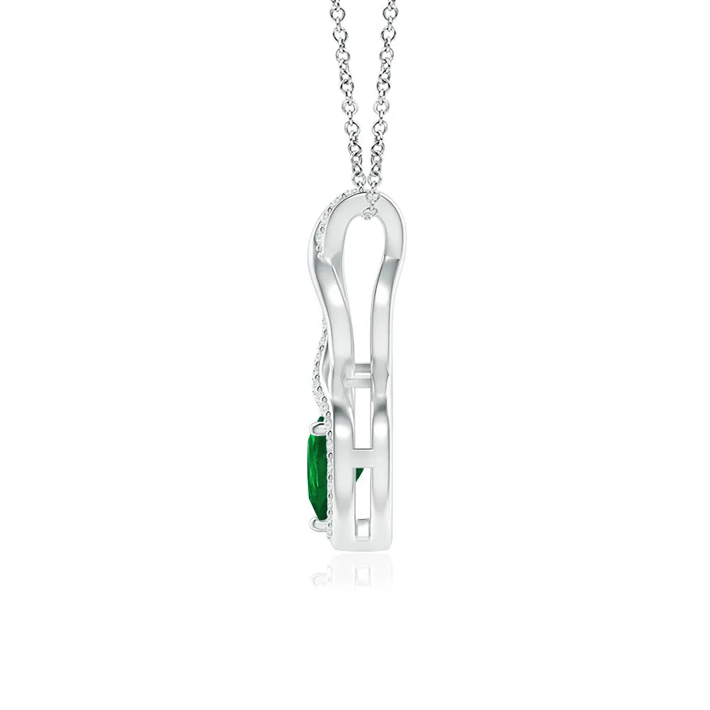 1 CT. Emerald Infinity Heart Pendant with Diamonds sold by MSBLUE Jewelry product image thumbnail 2