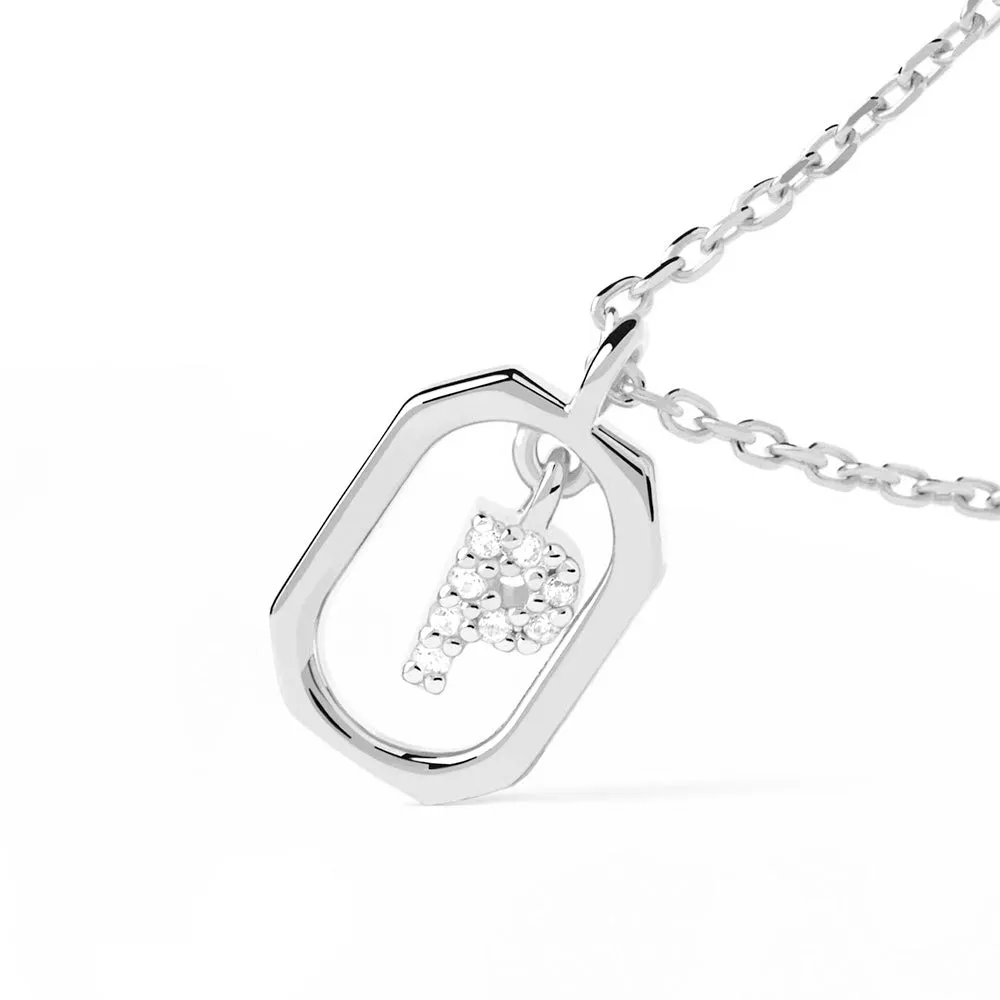 Moissanite Initial P Dangle Pendant Necklace sold by MSBLUE Jewelry product image thumbnail 3