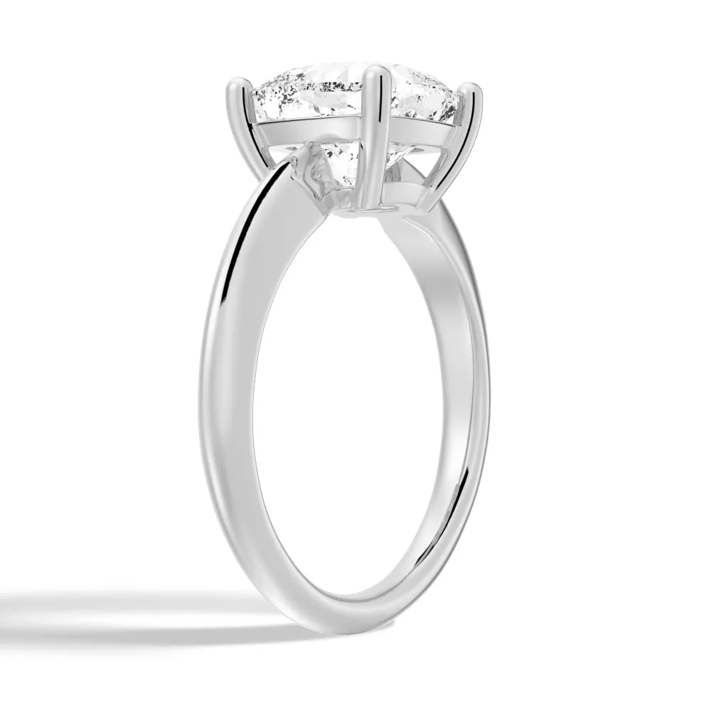 Knife Edge Solitaire Cushion Cut Moissanite Engagement Ring sold by MSBLUE Jewelry product image thumbnail 4