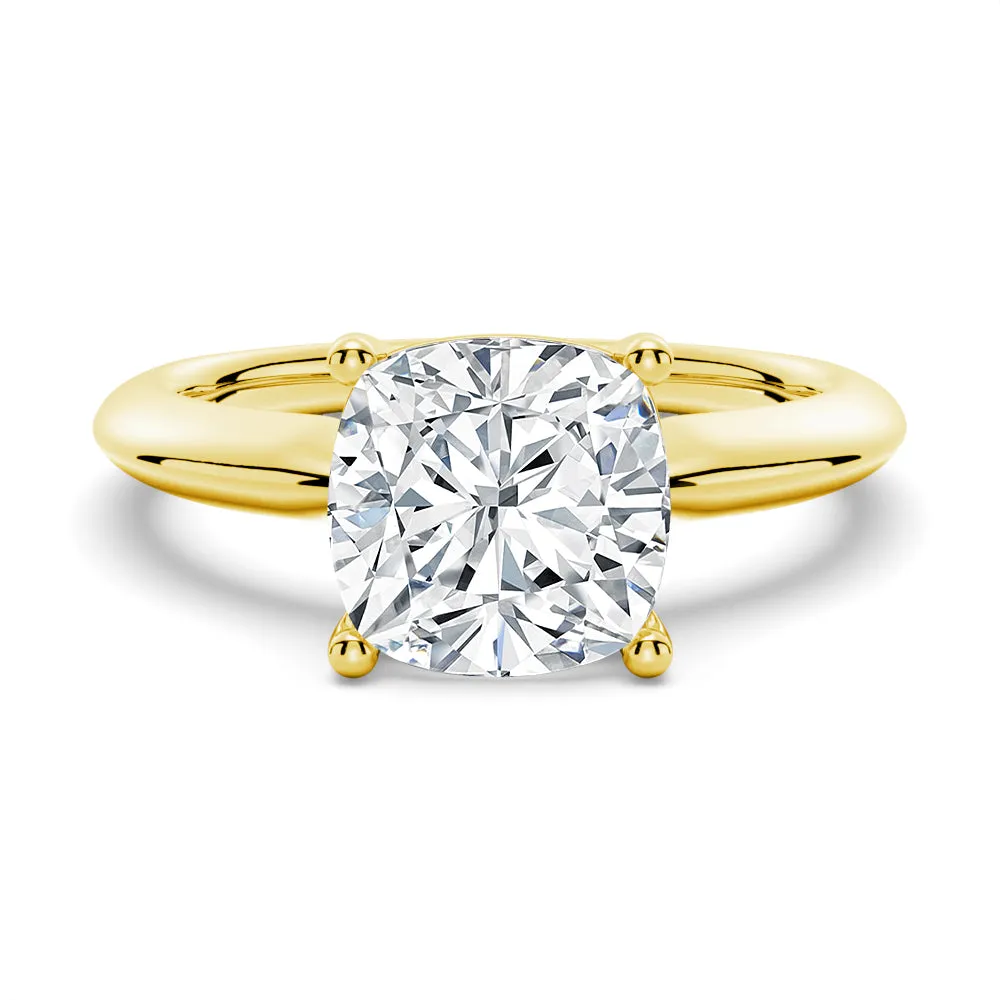 Knife Edge Solitaire Cushion Cut Moissanite Engagement Ring sold by MSBLUE Jewelry product image thumbnail 2