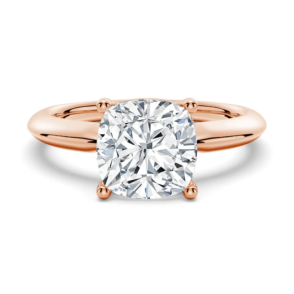 Knife Edge Solitaire Cushion Cut Moissanite Engagement Ring sold by MSBLUE Jewelry product image thumbnail 3