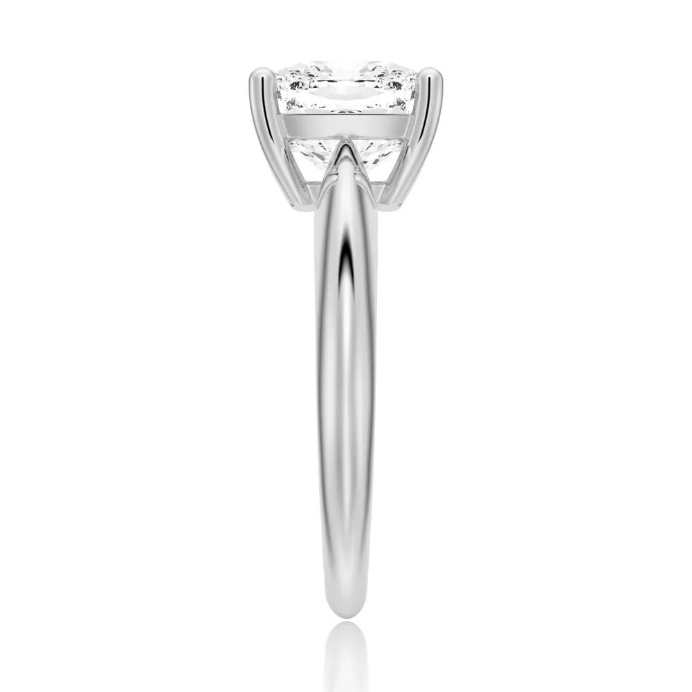 Knife Edge Solitaire Cushion Cut Moissanite Engagement Ring sold by MSBLUE Jewelry product image thumbnail 5