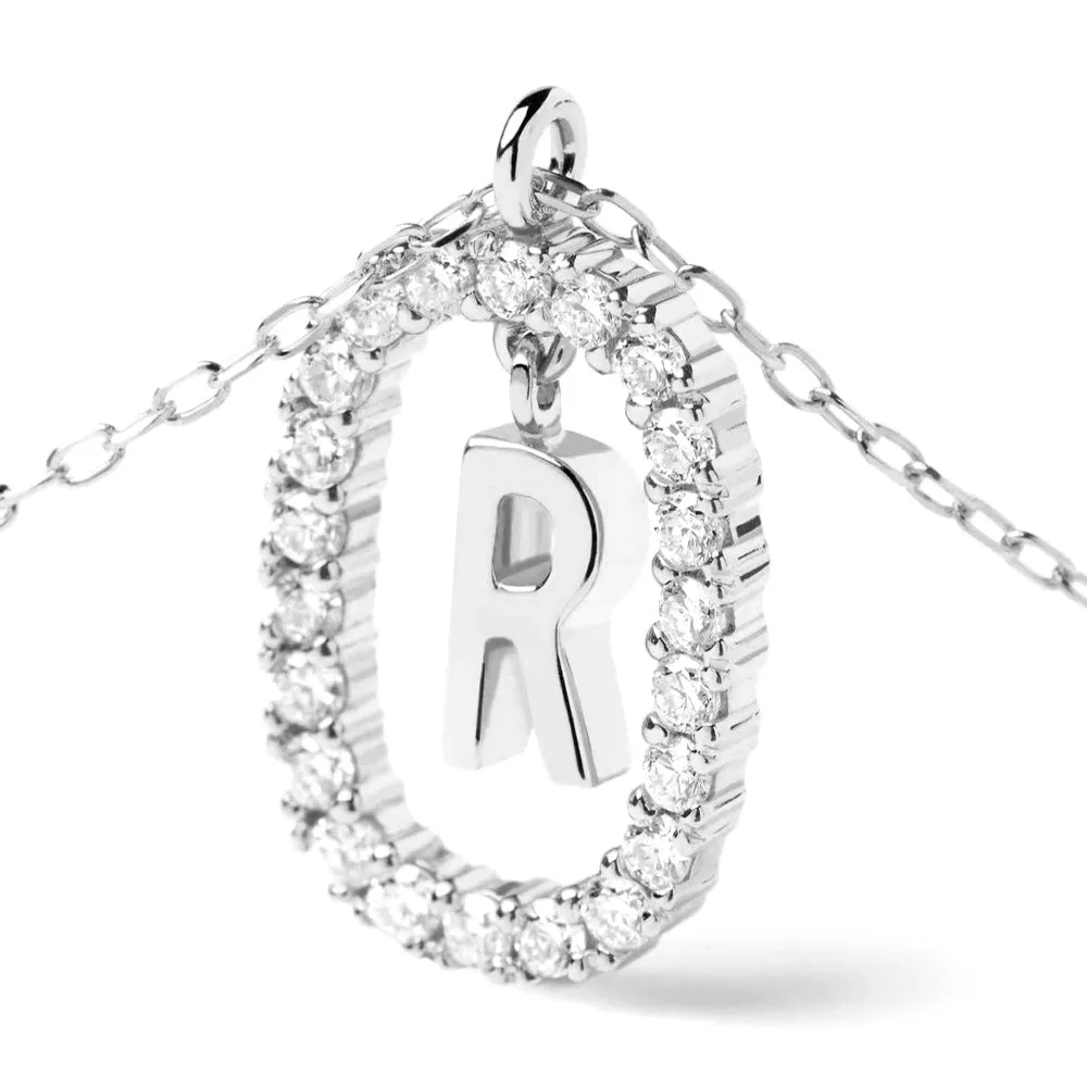 Moissanite Letter R Dangle Pendant Necklace sold by MSBLUE Jewelry product image thumbnail 4