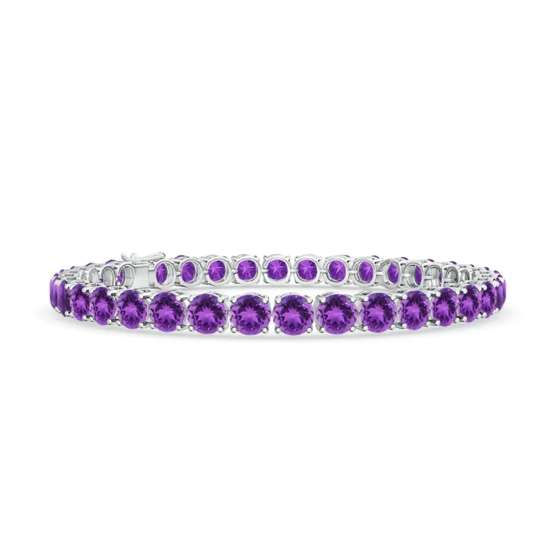 3.5 CT. Classic Natural Amethyst Tennis Bracelet made by MSBLUE Jewelry