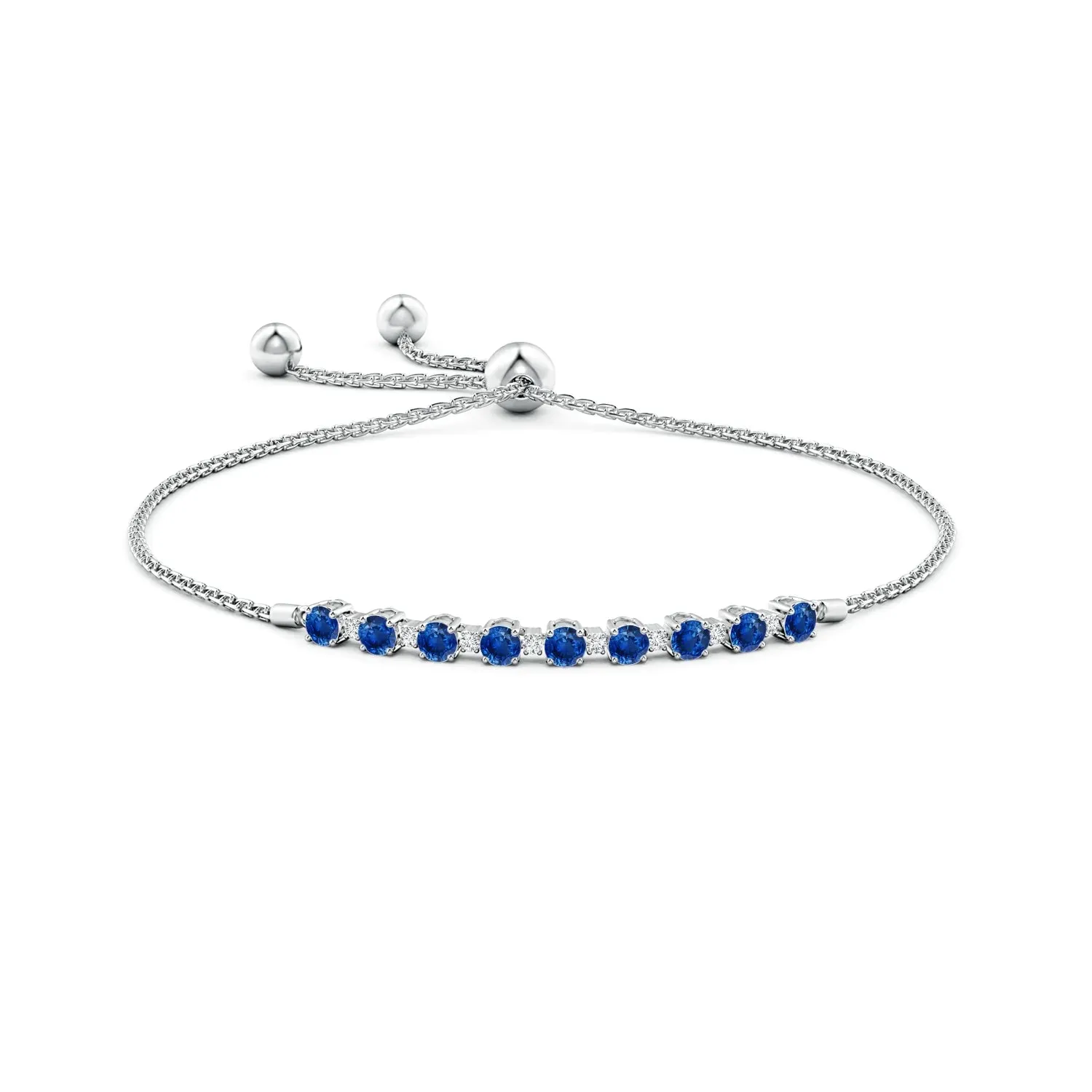 1.37 CT. Blue Sapphire and White Sapphire Bolo Tennis Bracelet sold by MSBLUE Jewelry product image thumbnail 2