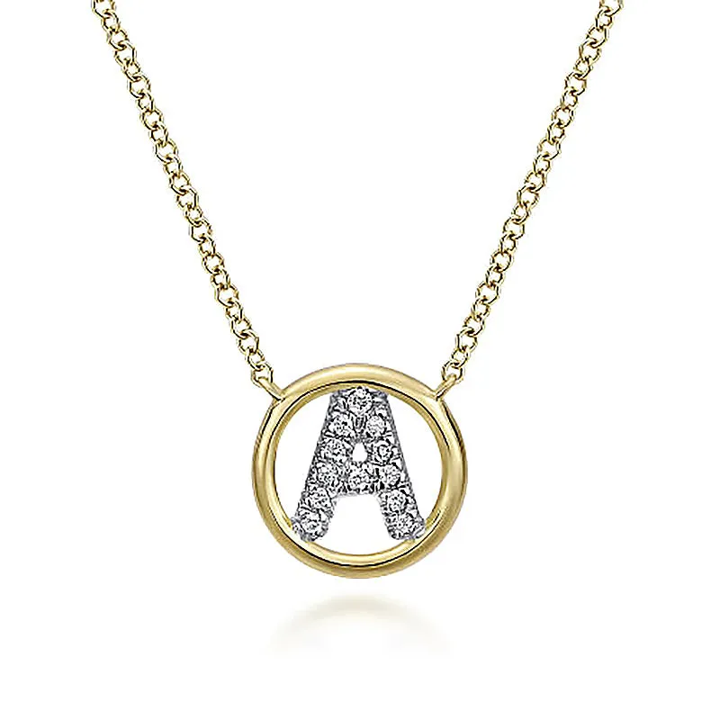 Round Pavé Initial A Pendant Necklace sold by MSBLUE Jewelry product image thumbnail 2