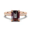 3 CT. Emerald Cut Alexandrite Engagement Ring With Moissanite Hidden Halo sold by MSBLUE Jewelry