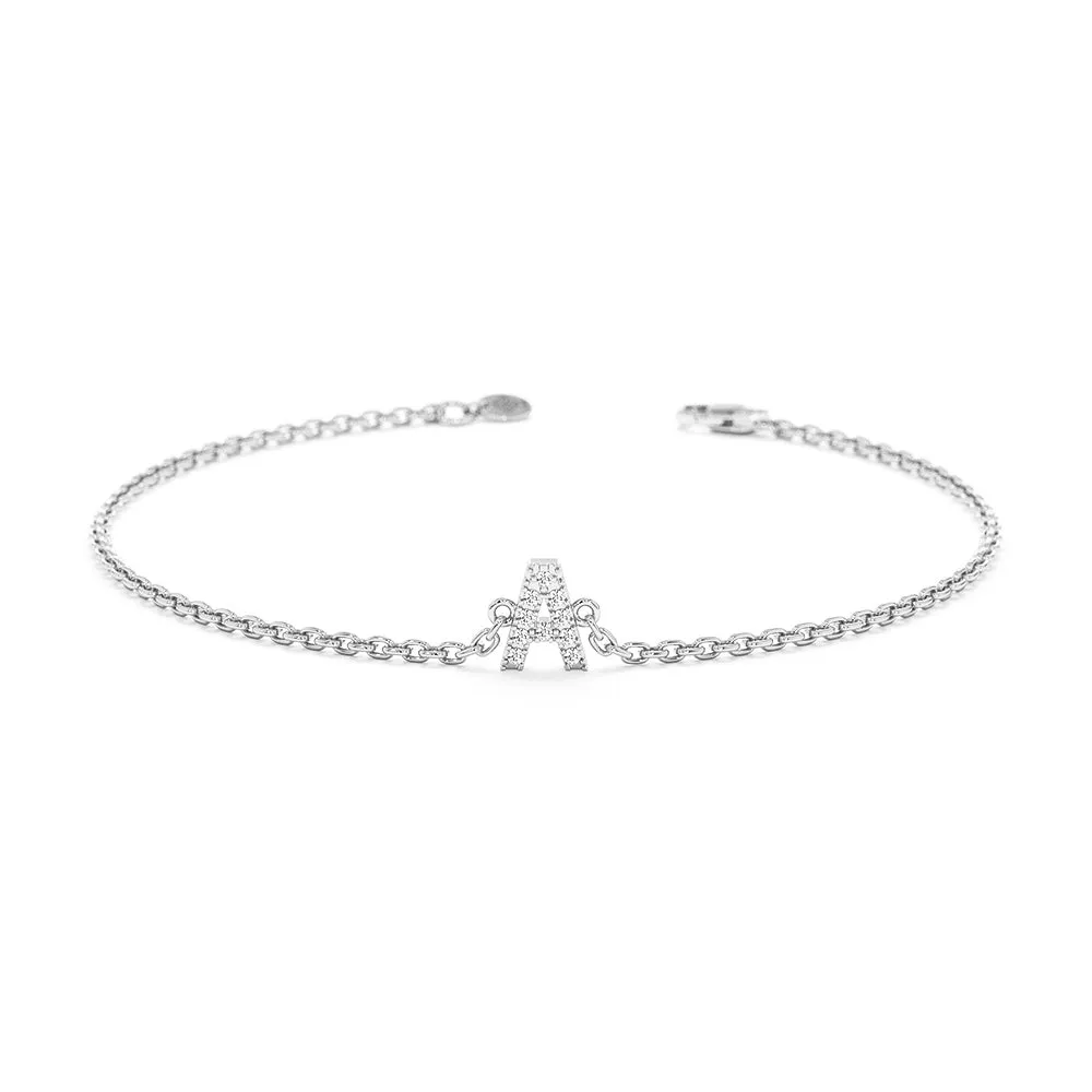 Pavé Lab Grown Diamond Personalized Initial Bracelet sold by MSBLUE Jewelry product image thumbnail 2
