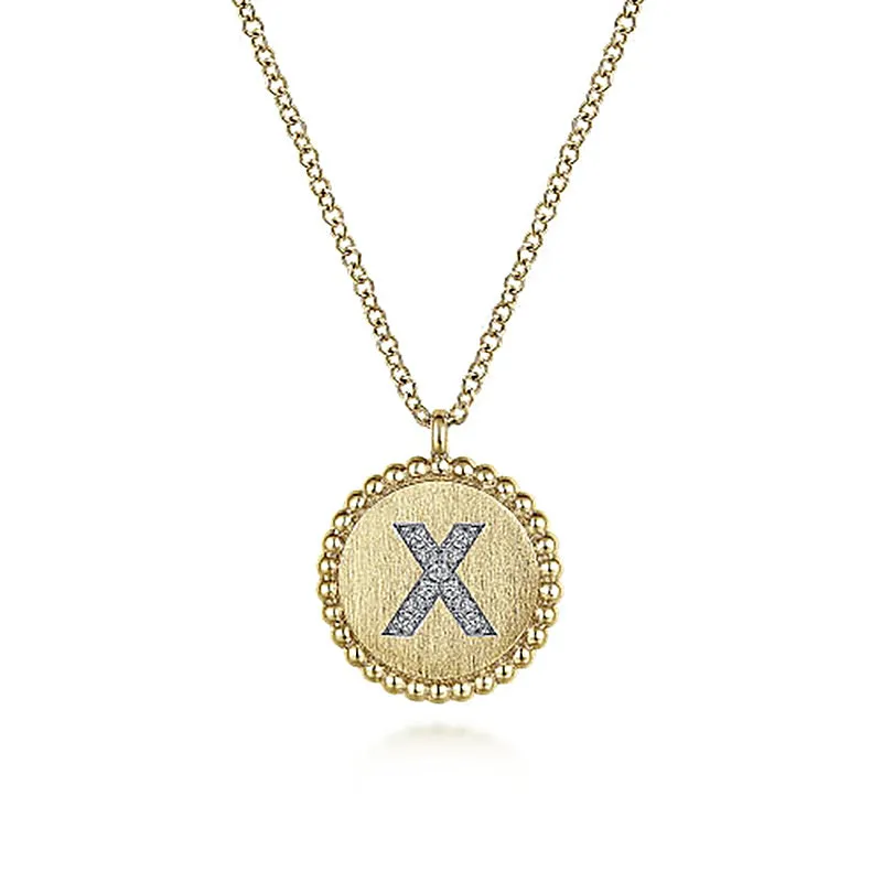 Initial X Medallion Necklace sold by MSBLUE Jewelry product image thumbnail 2