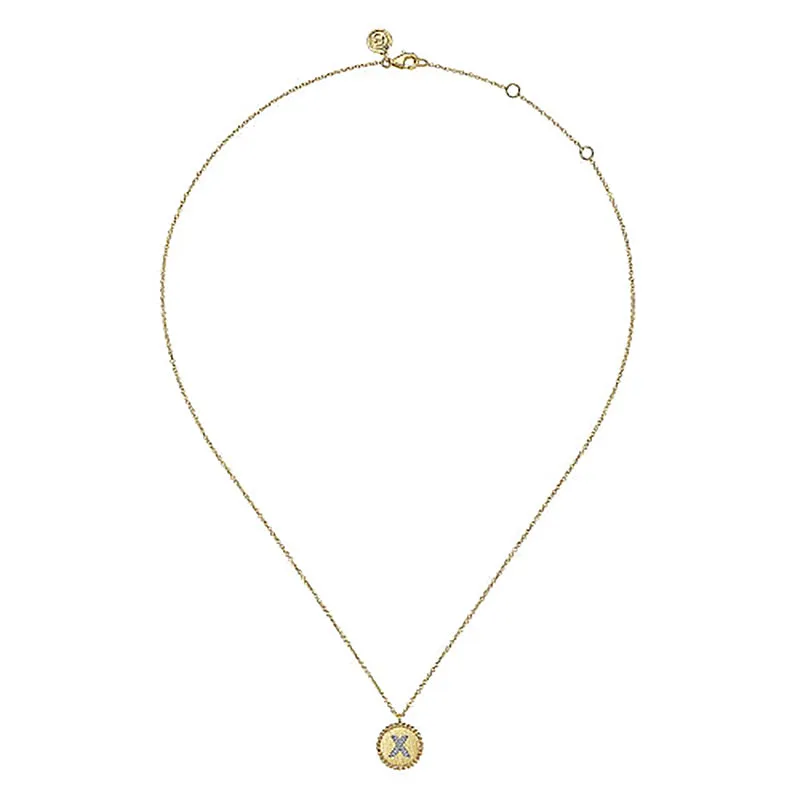 Initial X Medallion Necklace sold by MSBLUE Jewelry product image thumbnail 4