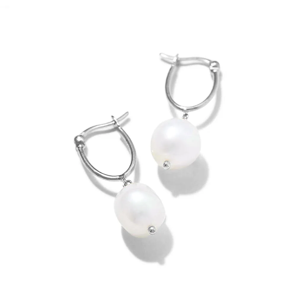 Minimalist Freshwater Pearl Drop Earrings sold by MSBLUE Jewelry product image thumbnail 4