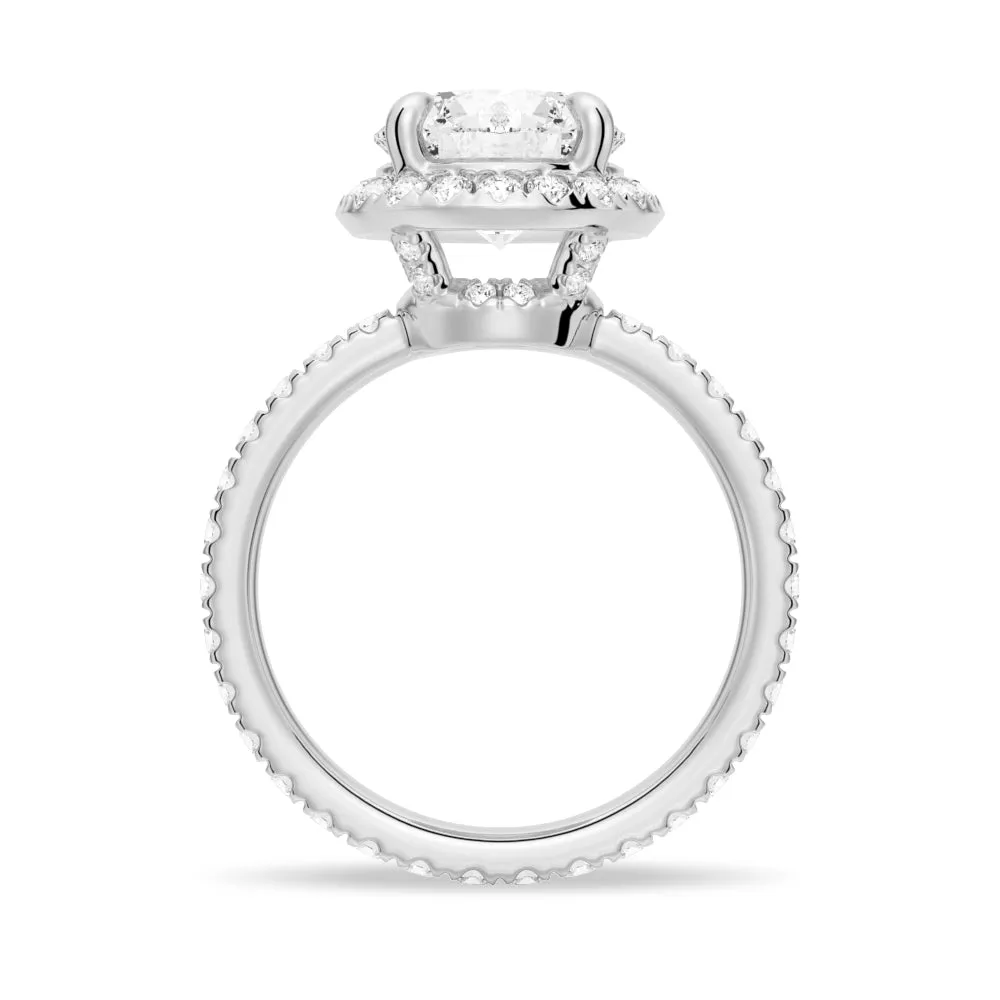 Round Brilliant Micropavé Halo Moissanite Engagement Ring sold by MSBLUE Jewelry product image thumbnail 5