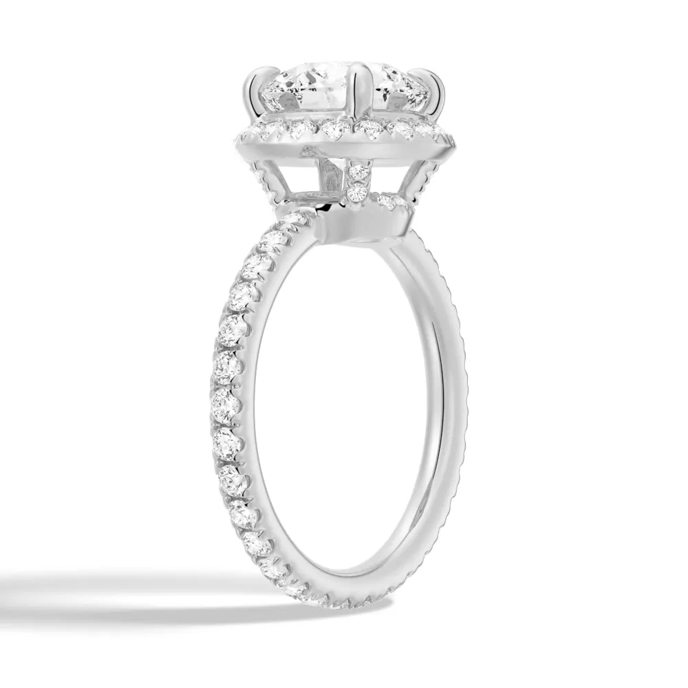 Round Brilliant Micropavé Halo Moissanite Engagement Ring sold by MSBLUE Jewelry product image thumbnail 4
